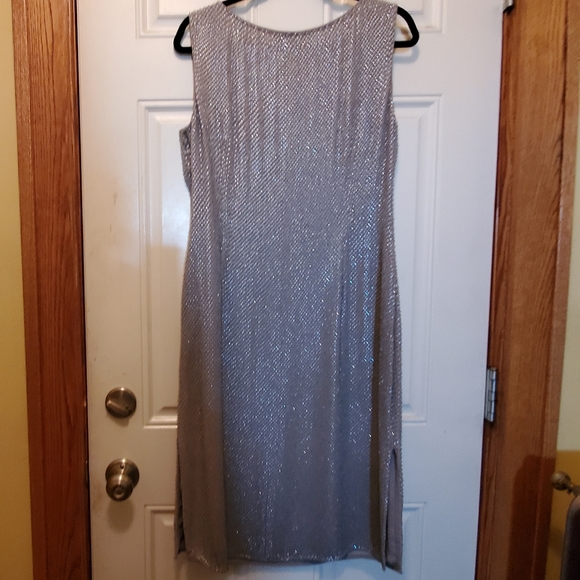 Anne Klein Silk Sequin Cocktail Dress - Picture 2 of 4